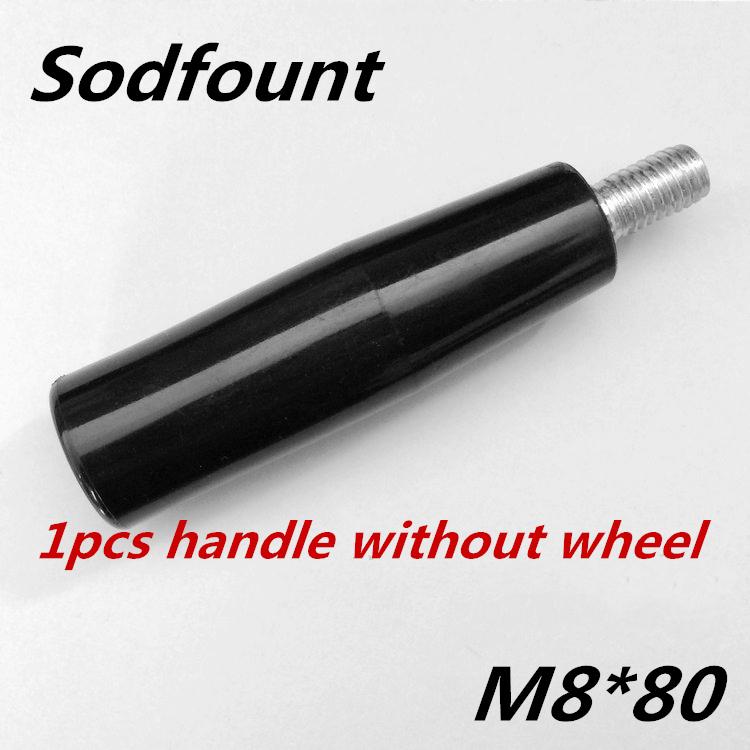 Torno de máquina fresadora negra CNC para impresora 3D, rueda de mano ondulada, baquelita redonda, tres ruedas de 100/125/160/200/250mm, 1 Uds.: M8x80 handle 1pcs