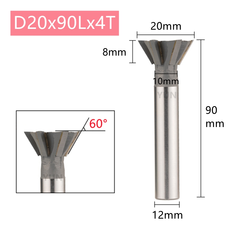 Dovetail Milling Cutter 45 Angle 60 Angle T-slot Milling Cutter Welding Insert Tungsten Carbide Tools CNC Machine Tool 12-60mm: 22mm