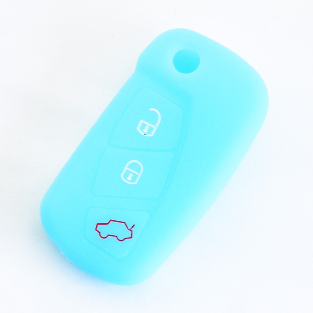 Bil nøgle etui til ford ka  mk2 3 knapper eftermarked folde nøglering holder fjernbetjening fob protector cover: Blå