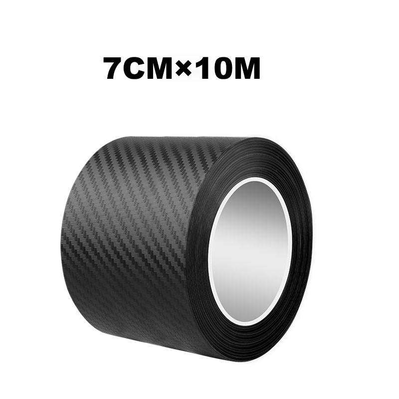 Rollo de cinta adhesiva de vinilo de liberación de aire de fibra de carbono 3D negra, protector de borde de coche, pegatina deflectora de puerta antiarañazos, cinta anticolisión: Amarillo claro
