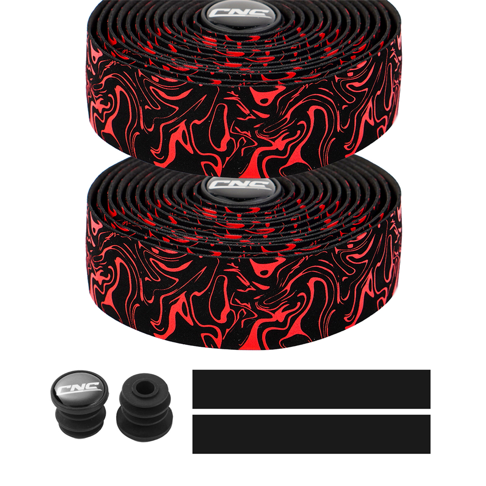 CHOOEE Bicycle Handlebar Tape Anti-Vibration Bike Tape Wrap Cycling Road Bike Handle Bar Tapes: Black red