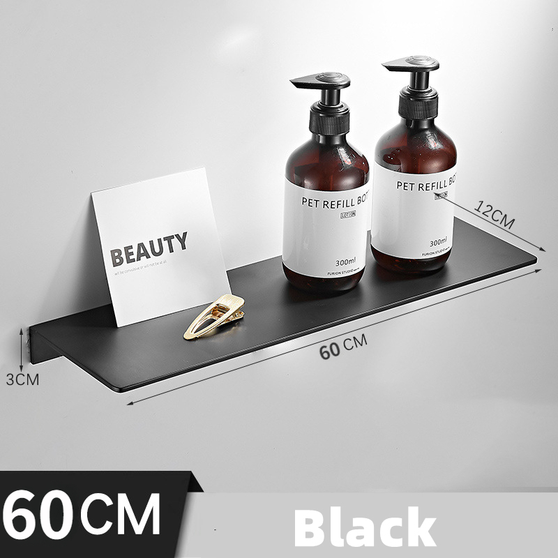 Estante de baño negro/cromo, estantes esquineros gruesos de acero inoxidable, toallero, soporte para champú, estante de almacenamiento de cocina de 60 /70 /80cm: Azul