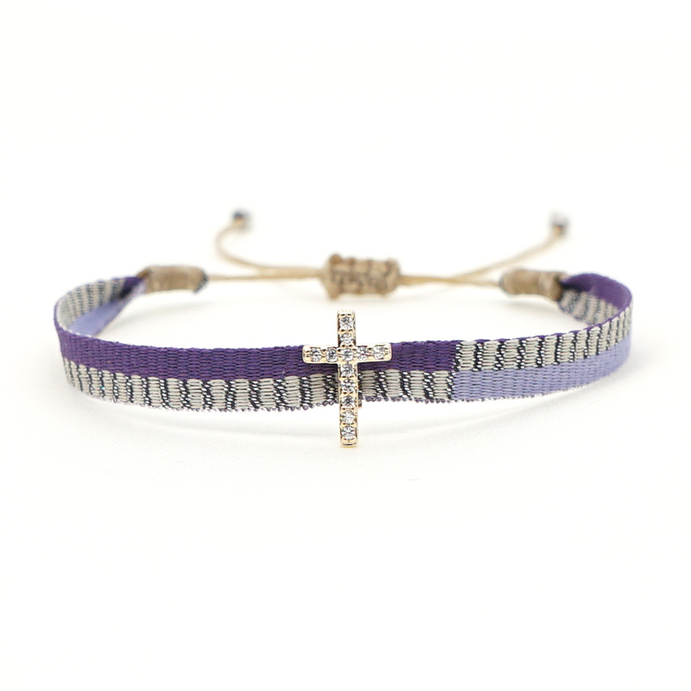 KKBEAD Bracelet tressé à la main strass lettre Bracelets porte-bonheur pour femmes mauvais œil Pulseras bijoux pour amis