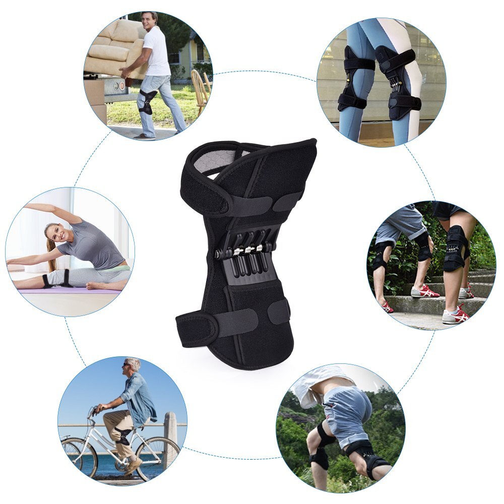 Cycling Knee Brace Support Rebound Power Knee Protector Non-Slip Power Lift Booster Brace Joint Pads Spring Force Tendon Brace