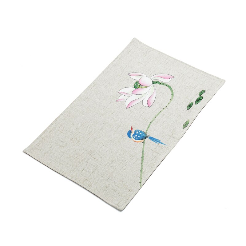 Napperon en tissu peint à la main pour Table basse, drapeau de Table, trompette, tapis de Table en coton et lin: c