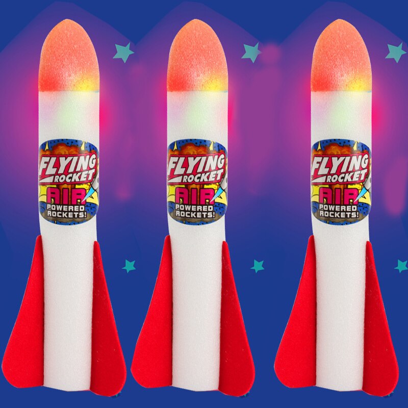 Speelgoed Rocket Launcher Voor Kids Schiet Tot 100 Voeten 8 Kleurrijke Schuim Raketten En Stevige Launcher Stand Met Voet launch Pad: 3 PCS flash lighs
