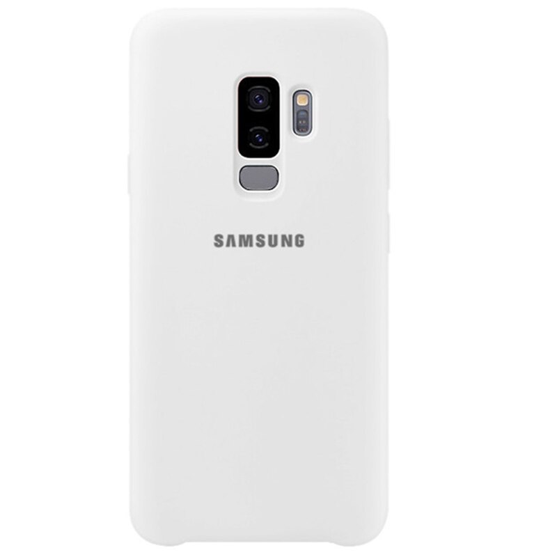 Samsung S9 più la Cassa Del Silicone Della Copertura Posteriore Originale di 100% g9650 9500 Del Silicone Protegge La Fotocamera Morbido Anti-usura di Usura di Protezione caso: For Galaxy S9 Plus / White