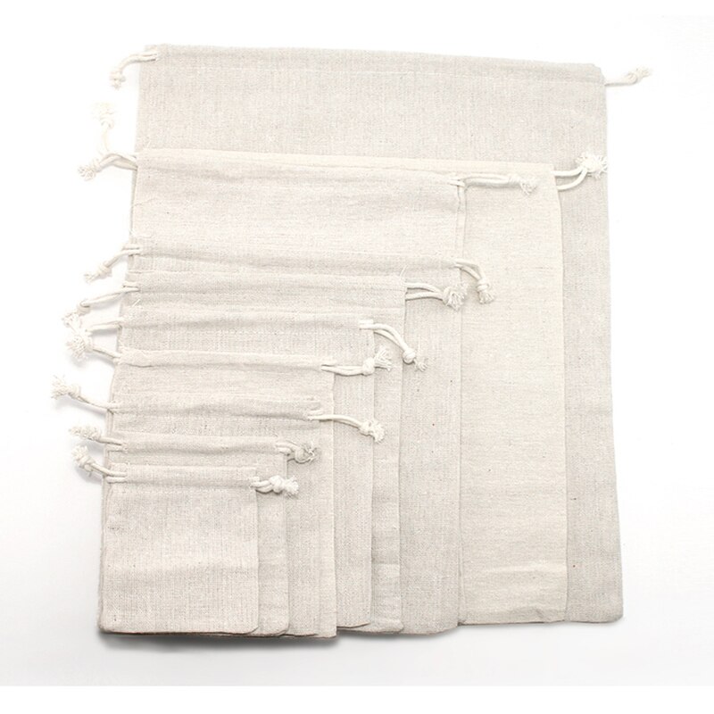 Shopping Bag Cotton Linen Storage Package Bags Drawstring Bag Small Coin Purse Travel Women Cloth Bag Pouch