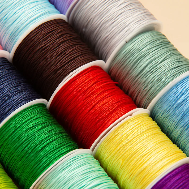 Corda in nylon per braccialetti, cordoncino per annodare cinese, filo per perline in nylon per braccialetti intrecciati, collane con perline e macramè