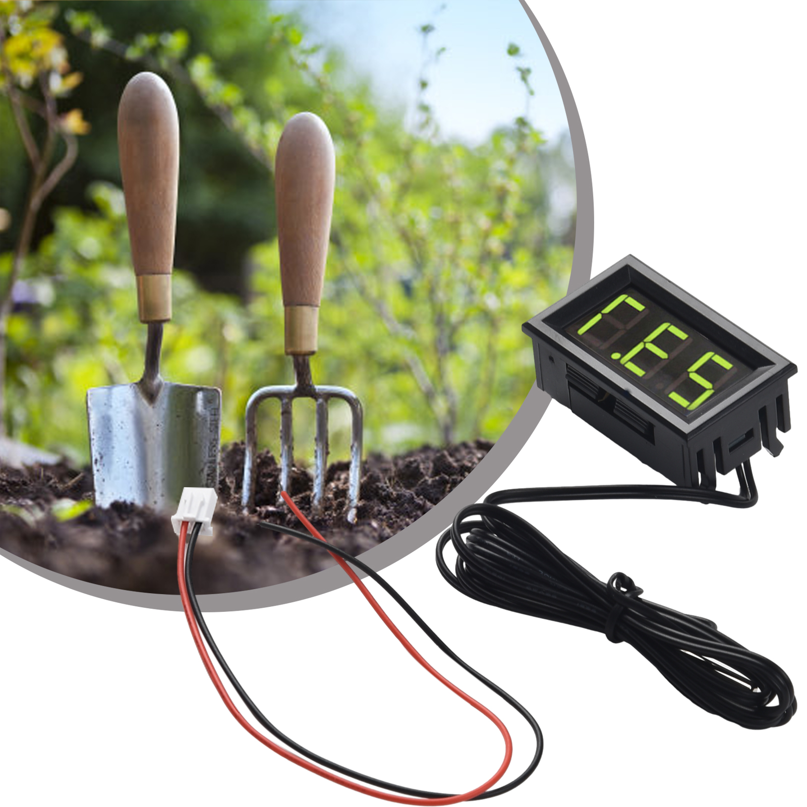 Accurate Digital LED Thermometer Gauge, Car Temperature Panel Meter, 1m Probe , Wide Application, Red/Green/Blue Light Options