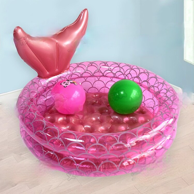 Water Toys PVC Inflatable Mermaid Pool Household Baby Swimming Pool Ocean Ball Pool Thickened Bathtub