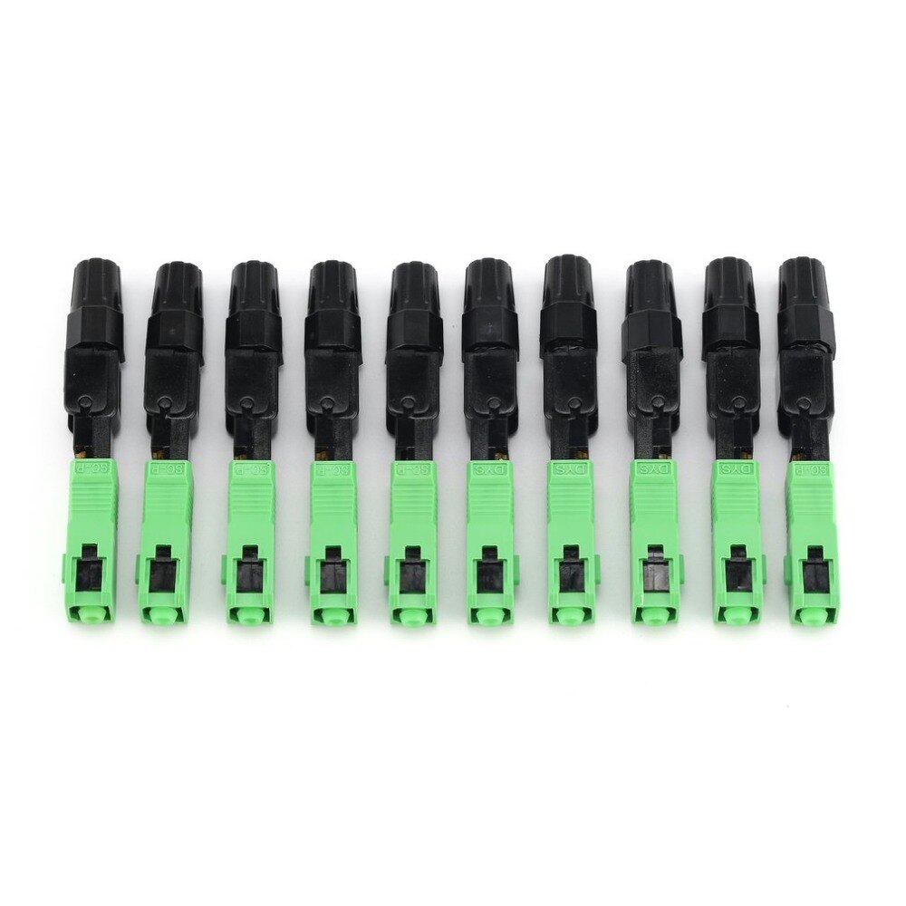10Pcs SC/APC Fiber Optic Connector FTTH Embedded Single Mode Assembly Fiber Optic Quick Connector Fiber Optic Fast Connector