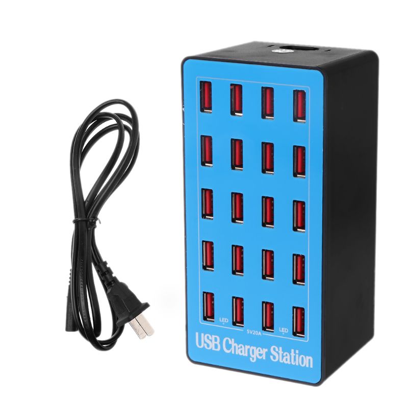 20-Port USB Hub Ladegerät Power Adapter Wand Schnelle Lade Dock Station 100W für Apple iPhone iPad Samsung huawei Smartphone Tabelle: BL-US