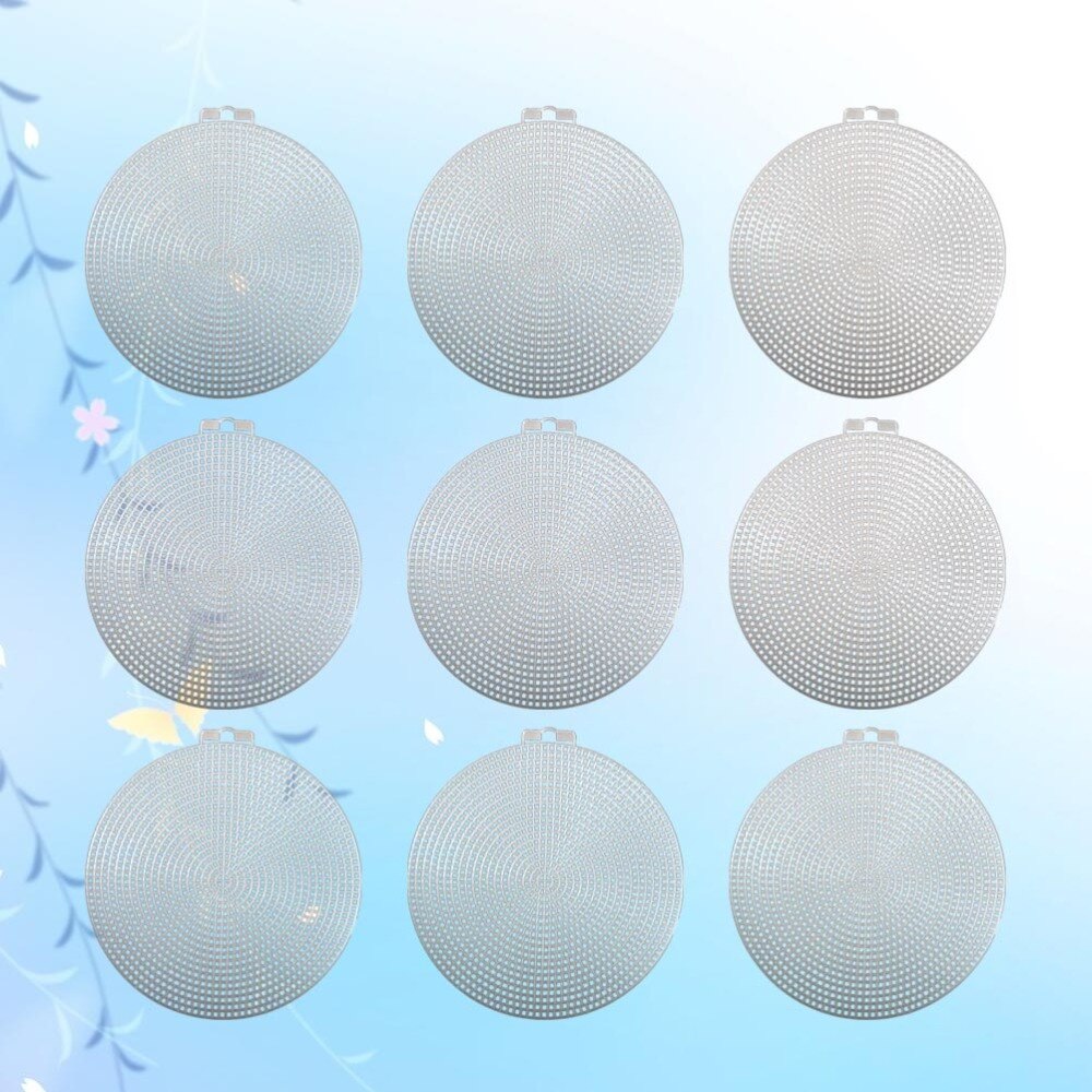 12PCS Canvas Plastic Material Durable Round Shape Plastic Canvas Mesh Board for Handicraft DIY