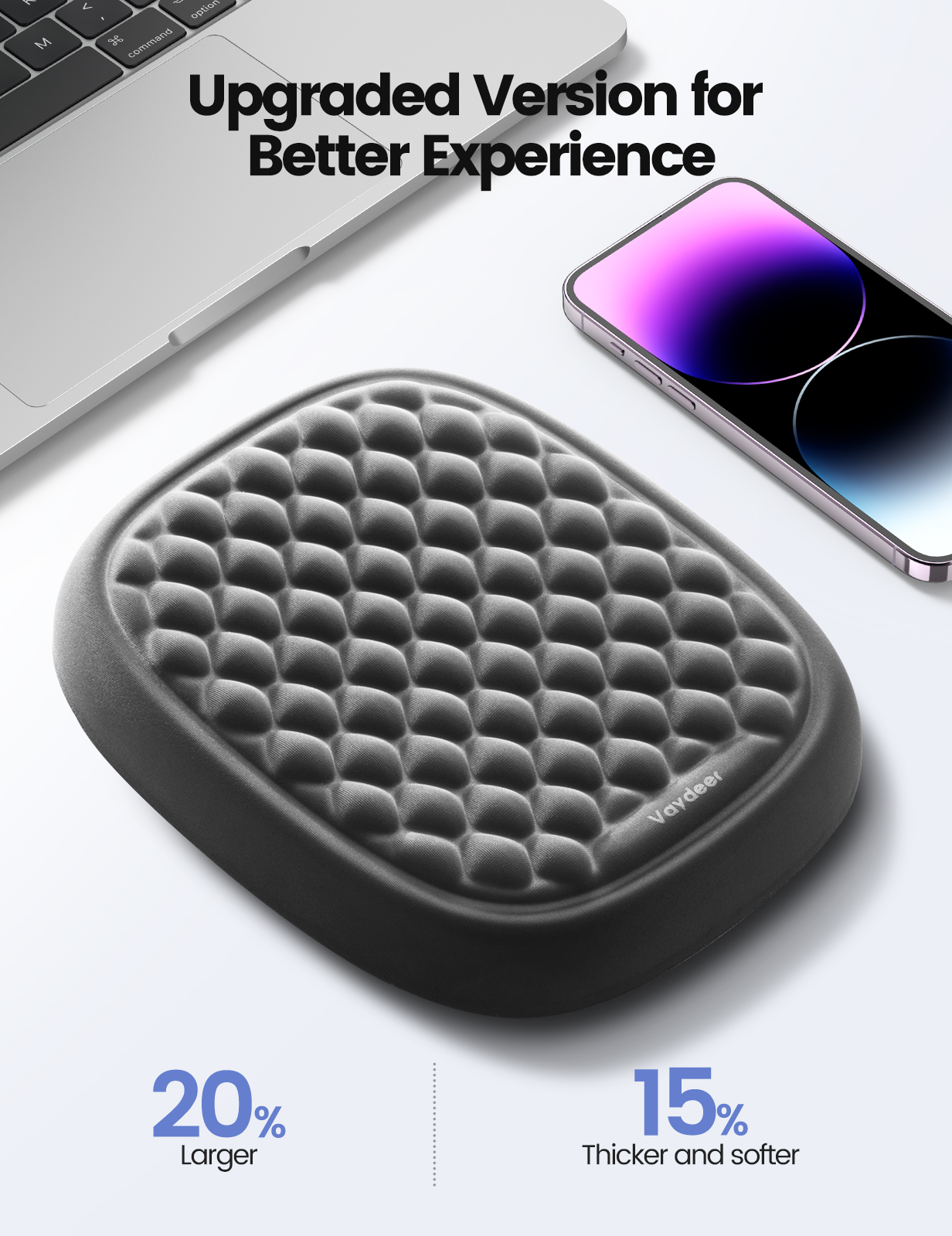 Vaydeer 1pc Elbow Rest Pad, Desk Wrist Rest Armrest, Soft Memory Foam Ergonomic Support, Mouse Cushion Pillow, Wrist Pain Relief