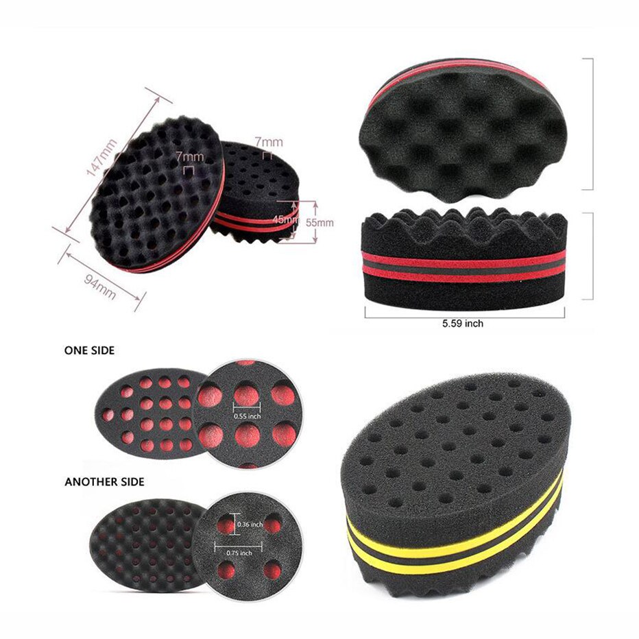 Esponja mágica de fazer cabelo, esponja de dois lados em formato de esponja, trança, torção, estilização de cabelo homens