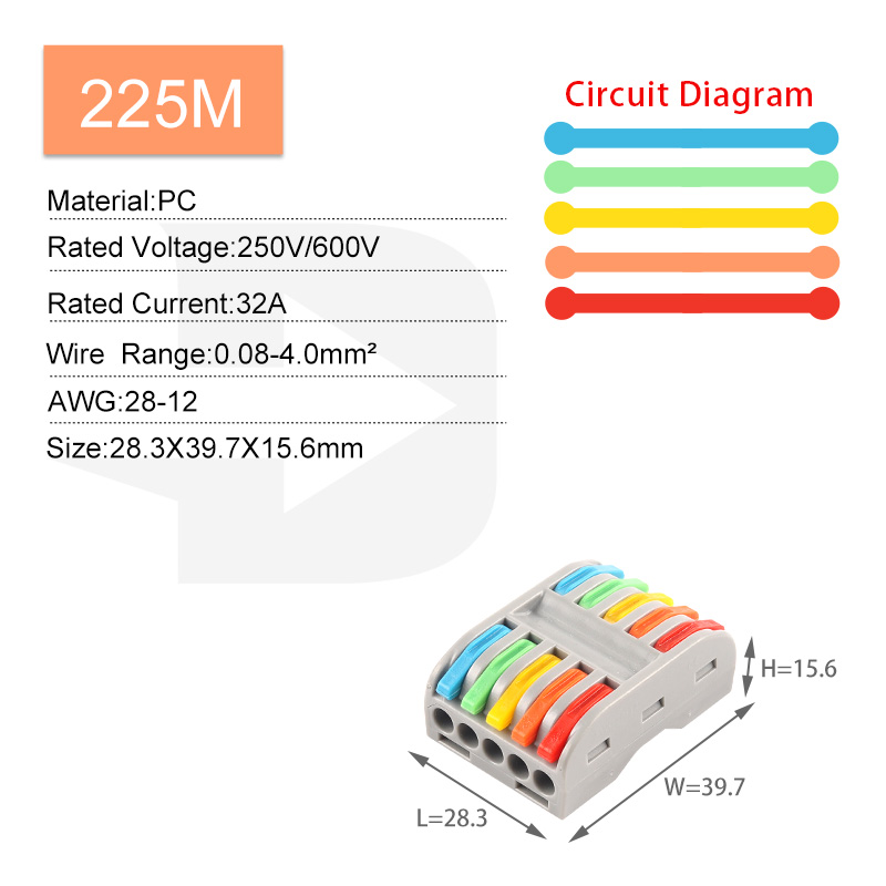 5 STKS Snelle Draad Connector Push-in Elektrische Klemmenblok Universele Splicing Bedrading Kabel Connectors Voor Kabel Verbinding SPL ﻿: WHITE