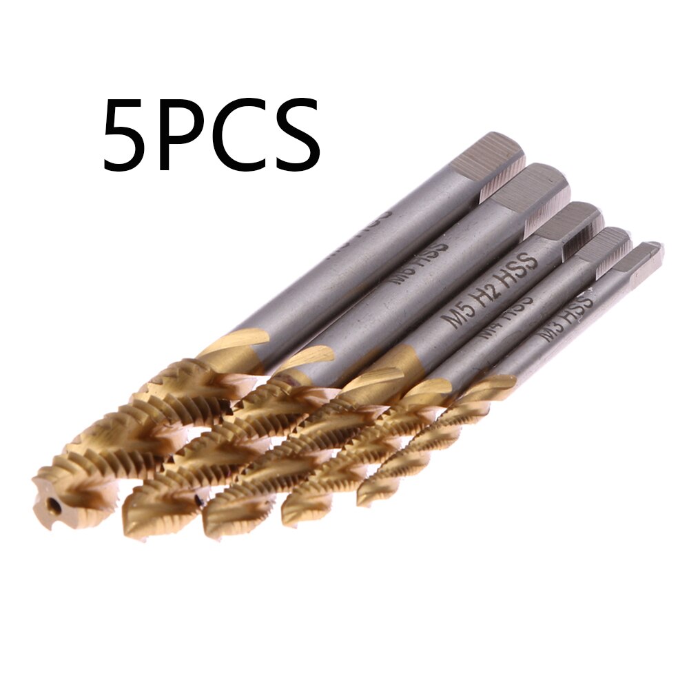5 Stks/set Hss M3 M4 M5 M6 M8 Machine Boor Tap Hand Plug Metrische Draad Schroef Duurzaam Tap Voor Verwerking non Gat Draad