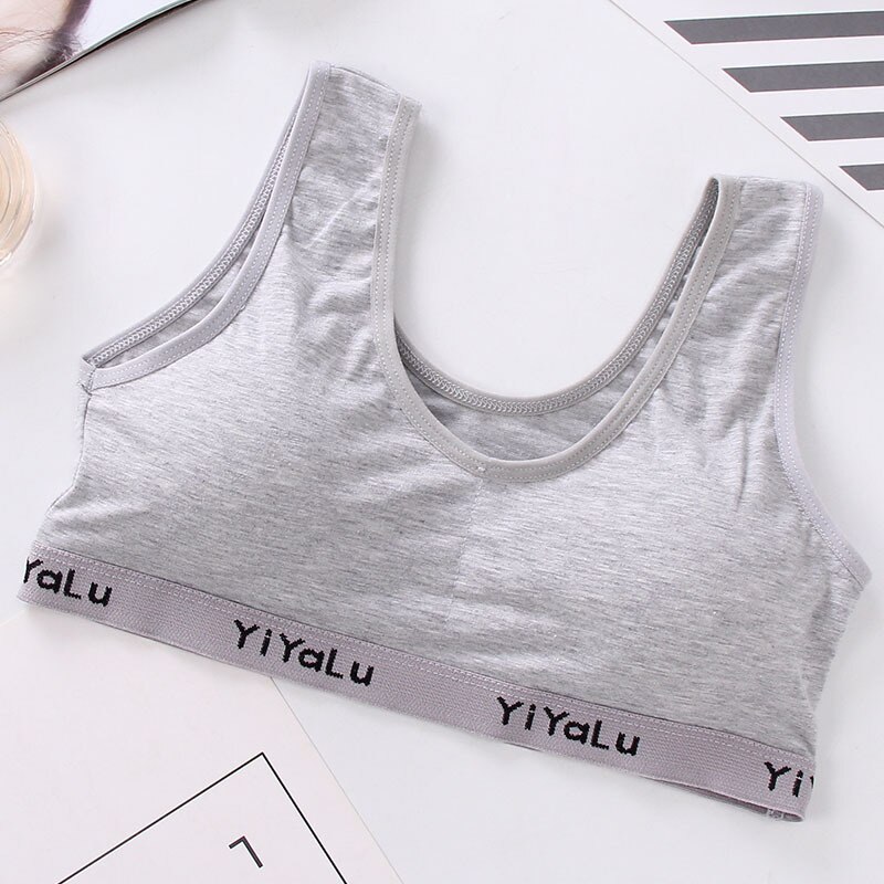 Fille formation lin doux Brassiere Sport fille soutiens-gorge pour ado filles lettre enfants Topic pour adolescents gilet: GY
