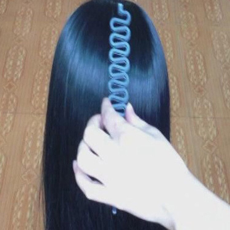 1 nueva herramienta para trenzar cabello a la con rodillo con moño para peinado mágico