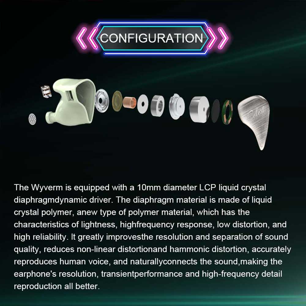 Kinera Celest Wyvern Kabel do słuchawek z odłączanym wysięgnikiem Mikrofon IEM Odbiór dźwięku Gamingowy zestaw słuchawkowy z mikrofonem do transmisji na żywo Hurtownia