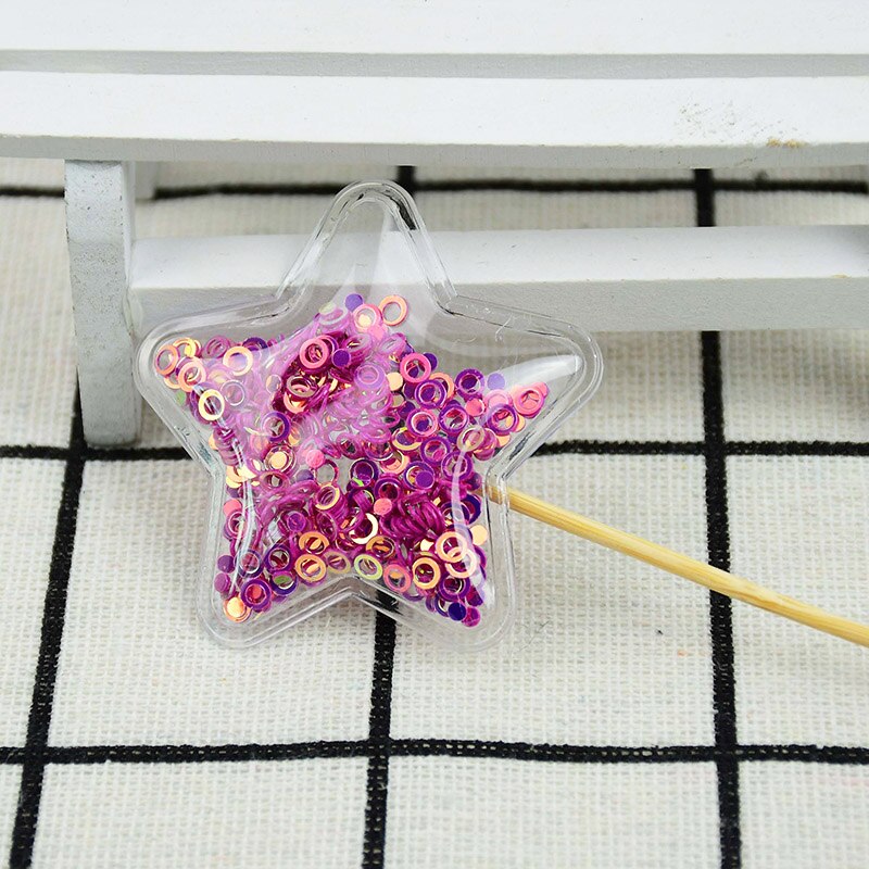 Relleno de lentejuelas de unicornio, Decoración de Pastel de estrellas, para magdalenas, de cumpleaños, decoración de ducha de bebé hojaldre para Postres, 5 uds.: A05