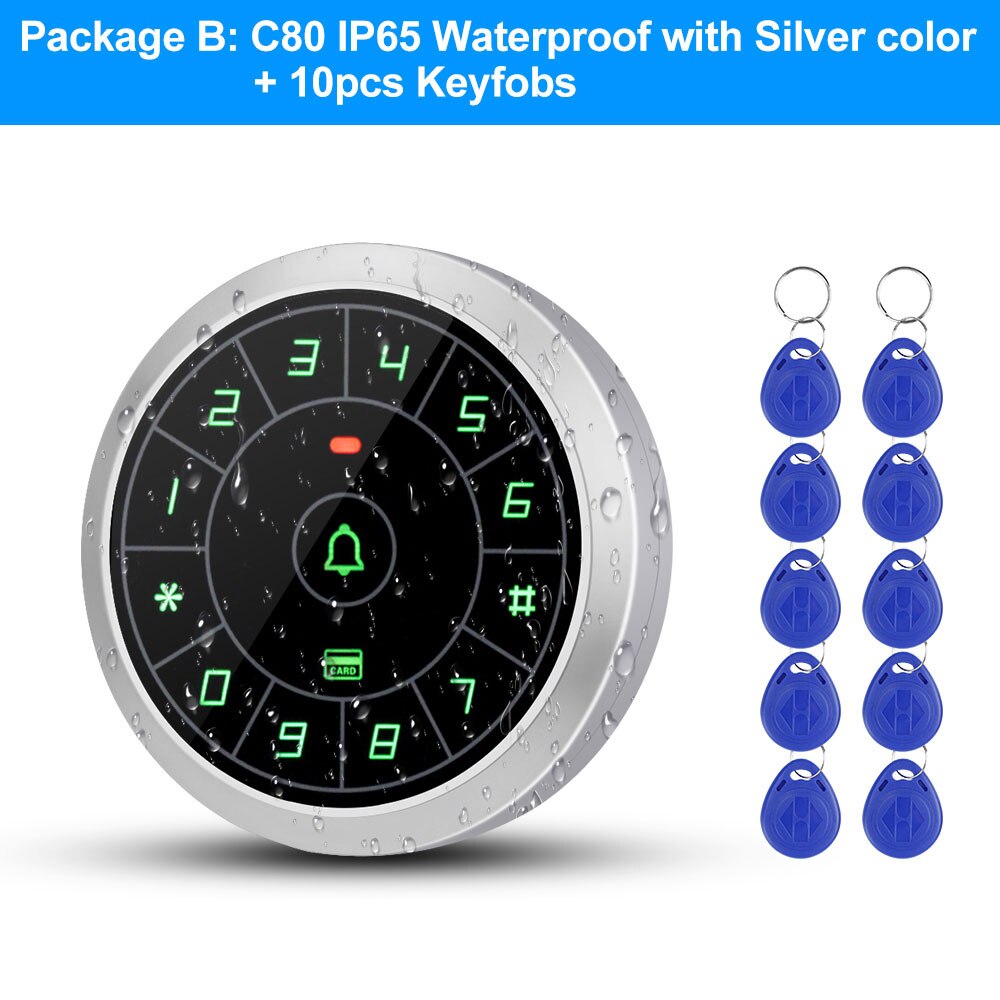 125KHz Access Control Keypad RFID Keyboard Touch Metal Waterproof Access Controller Wiegand 26/34 for Door Access Control System