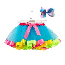 Meisjes Kids Rainbow Tutu Rok Party Dance Ballet Peuter Baby Kostuum Rok + Bow Haarspeld Set prinses Meisje kleding 45 #