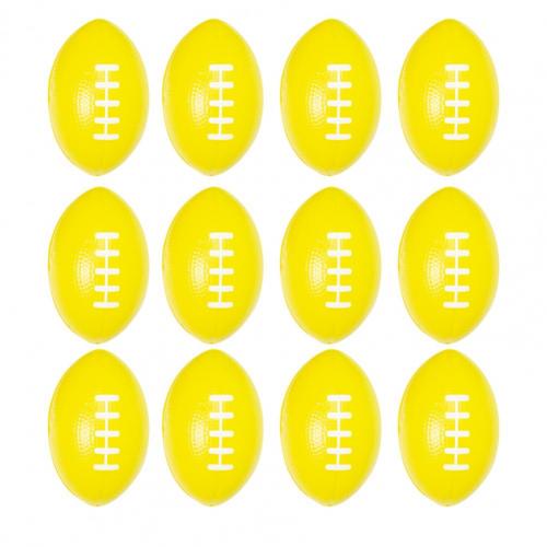 12Pcs Mini Football Stress Ball Anxiety Relief High Elasticity Party Favor Hand Grip Football Training Stress Ball for Home: Yellow