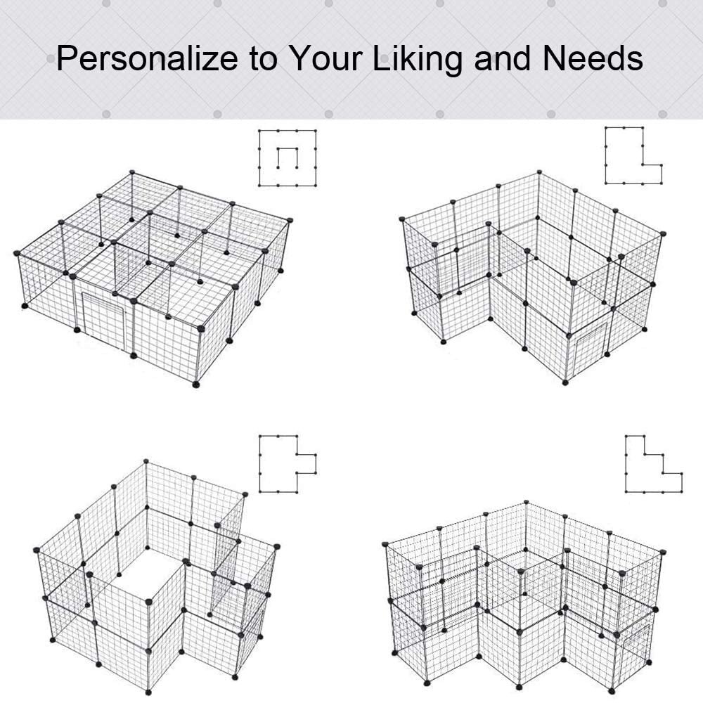 DIY Metal Mesh Pet Playpen, Small Animal Cage Metal Wire Indoor Outdoor, Portable Metal Wire Yd Fence for Small Animals