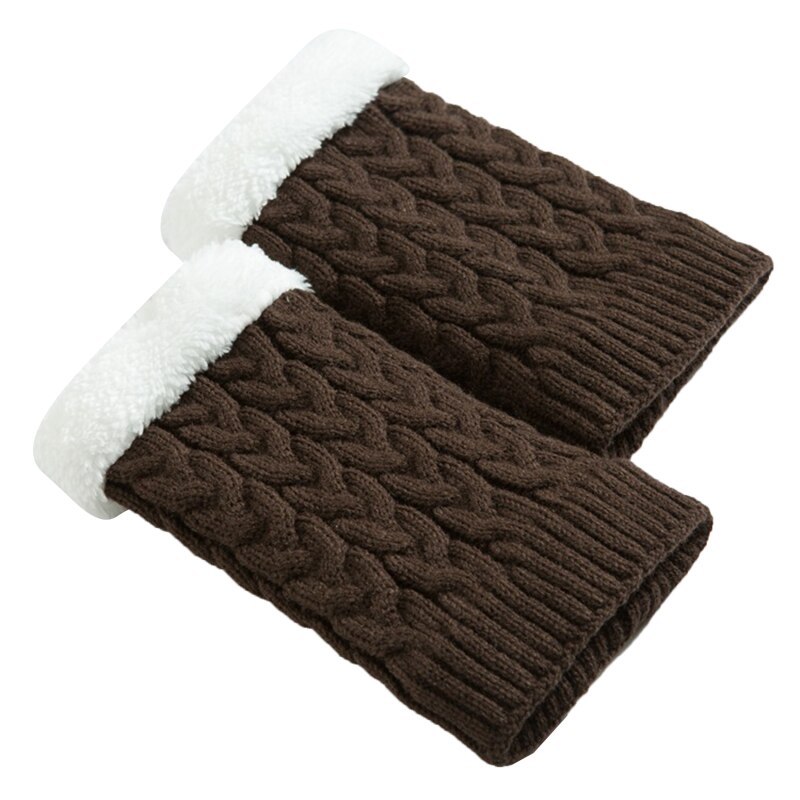 Automne Hiver Femmes Tricoté Jambière Botte Courte Poignets Botte Au Crochet Chaussettes Laine Tricoté Couvre-bottes Doux Couverture De Pied Chaussettes: Dark Coffee