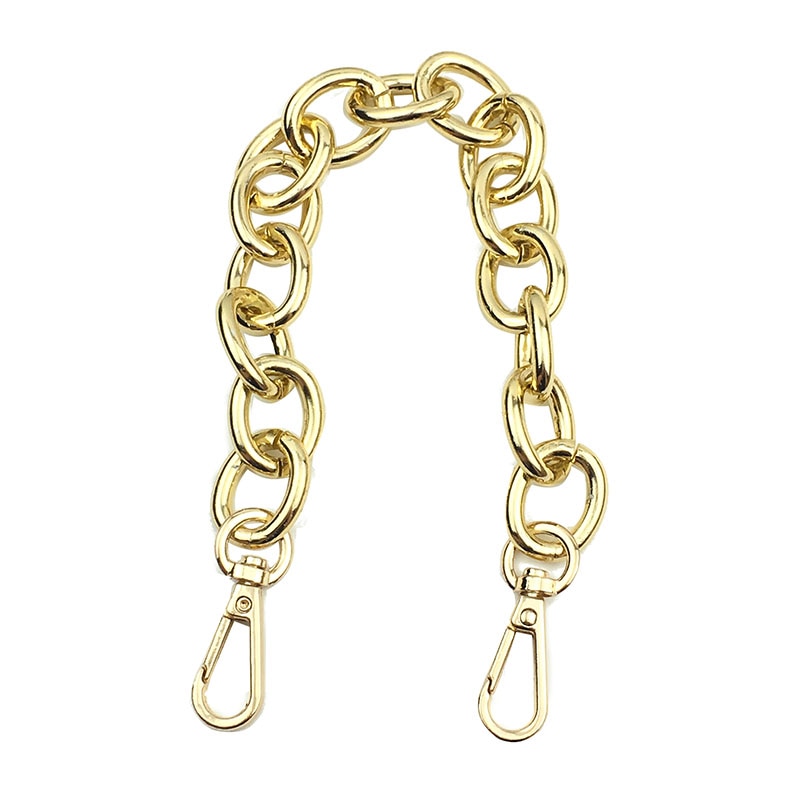 Cadena corta de Metal de repuesto para asa de bolso, accesorios de bricolaje dorados claros para correa de bolso, 30CM