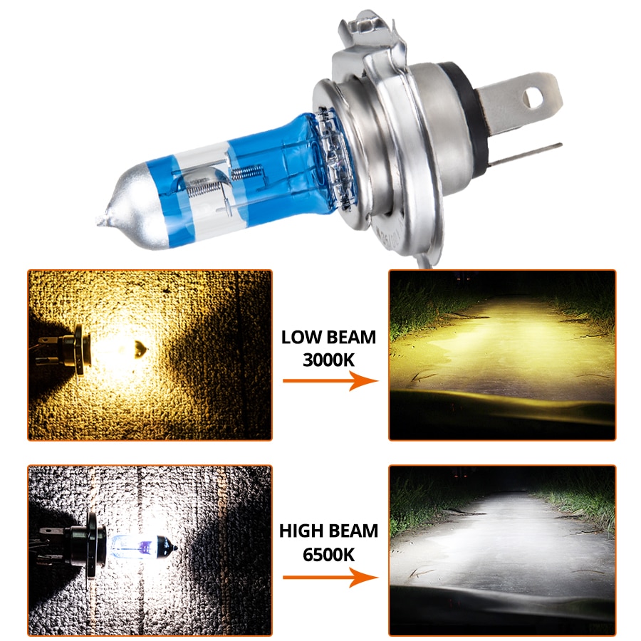 1 pc meetoo  h7 h4 halogenlampor för bilstrålkastare lampa halogen  h4 h7 55w 100w 12v 2700k 4300k 6500k kvartsglaslampor för bilar