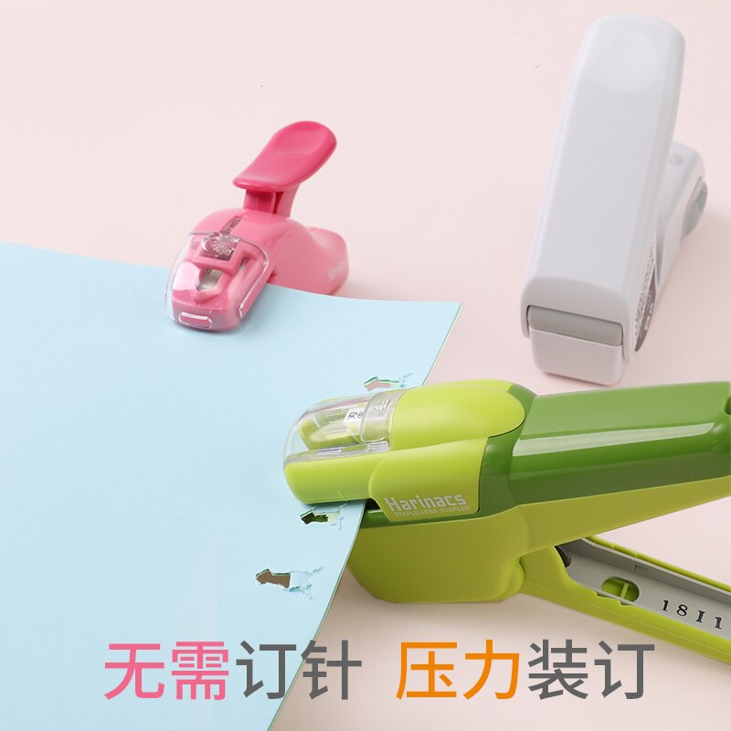 1pc KOKUYO Harinacs Staple-Free Manual Stapler Large Press Type Embossing Plier Stapler Office Stationery Safe Easy Use