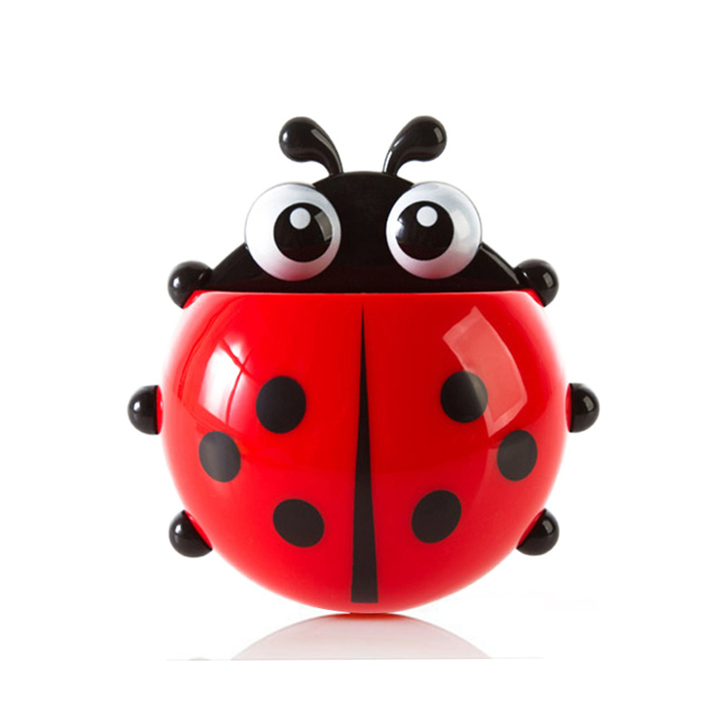1PC Cute Ladybird Beetle Toothbrush Toothpaste Shelves Pencil/Pen Storage Holders Racks Children bathroom accessories для дома: Red