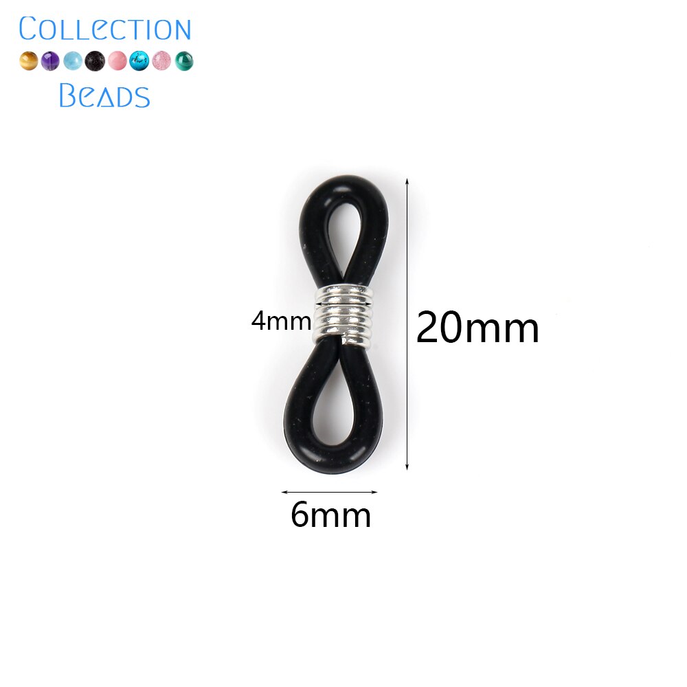 20 Stuks Oorhaak Glazen Ketting Rubberen Ring Bril Keten Bril Retainer Uiteinden Touw Zonnebril Koord Houder Riem Retainer End