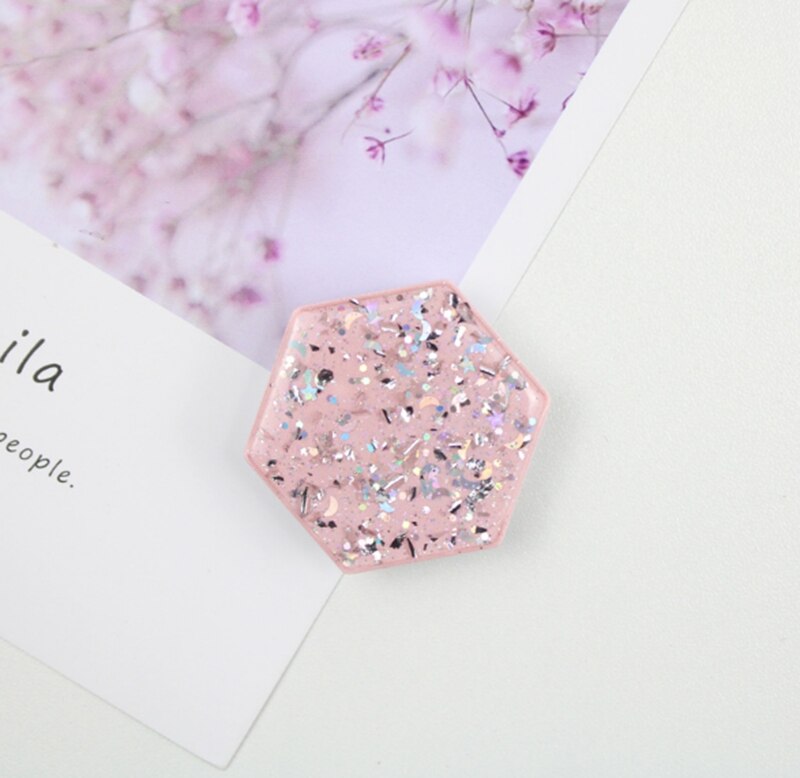 Zeshoekige gladde epoxy multifunctionele telefoonhouder met gripbevestiging, airbagbeugel voor mobiele telefoon en kleine tafel.