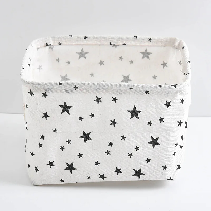 Toy Storage Box Linen Desktop Storage Basket Sundries Laundry Basket Underwear Cosmetic Organizer Office Stationery Organizer: Brown