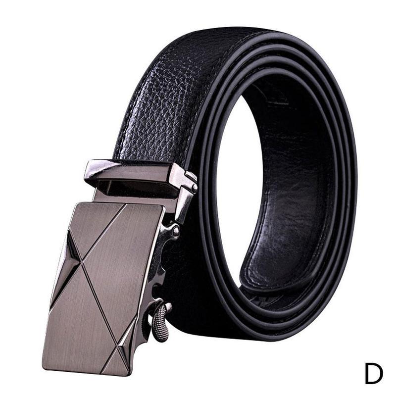 1 Pcs Men's PU Belt Automatic Buckle Buckle Belt Belt Leather Metal Buckle Belt Men's Automatic Buckle Belt