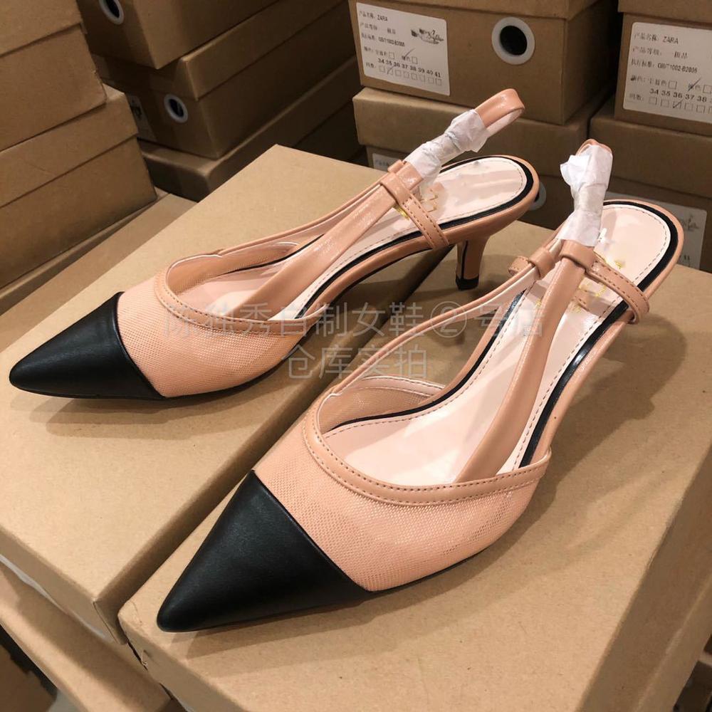 Sandalias con tacón fino y punta en pico para mujer, zapatos de , elegantes