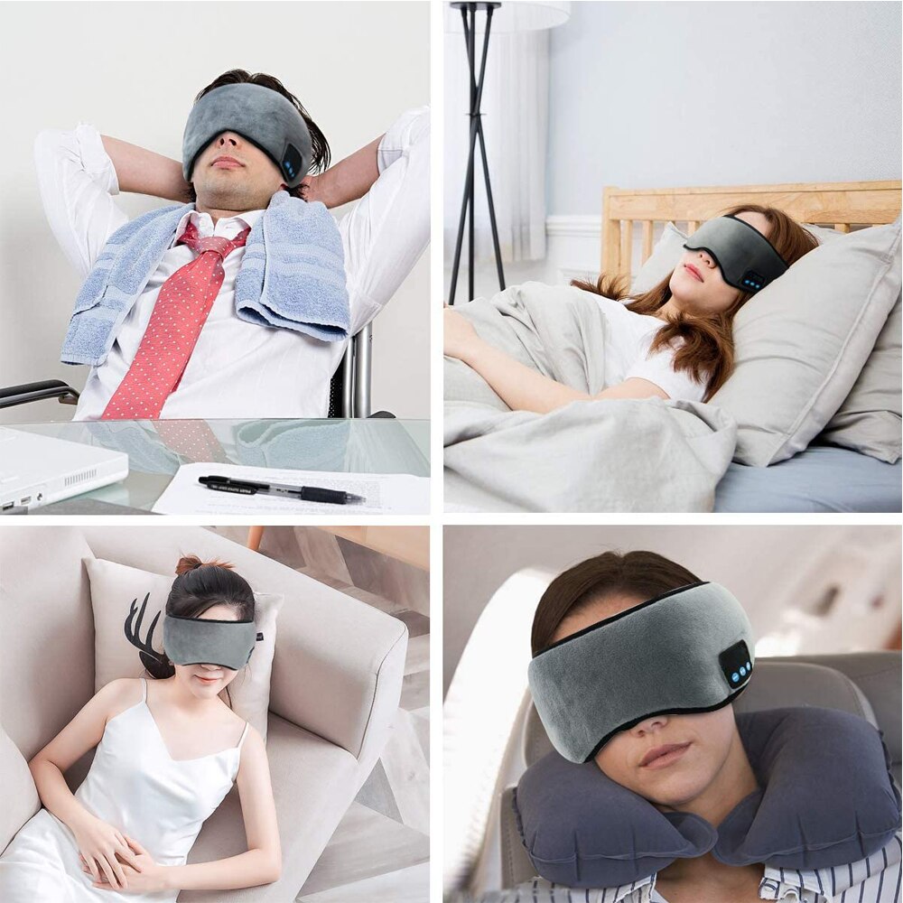 Sleep Mask Headphones Bluetooth 5.0 Sleeping Wireless Sleeping for Side Sleepers, HandsFree for Meditation Insomnia Airplane