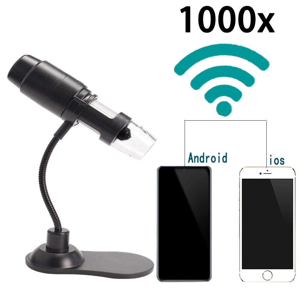 Tkdmr 1000X Zoom Hd Usb Microscoop Handheld Draagbare Digitale Usb Interface Elektron Microscopen Met Led Ring Licht Voor Pc: WO3
