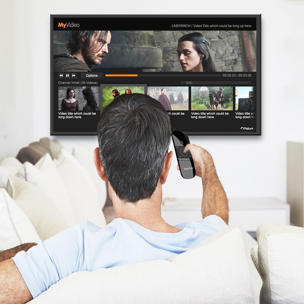 W1 2.4G Wireless Mini Keyboard Air Mouse Smart Remote Control for Smart TV Android TV Box Fire TV Multifunctional Keyboard