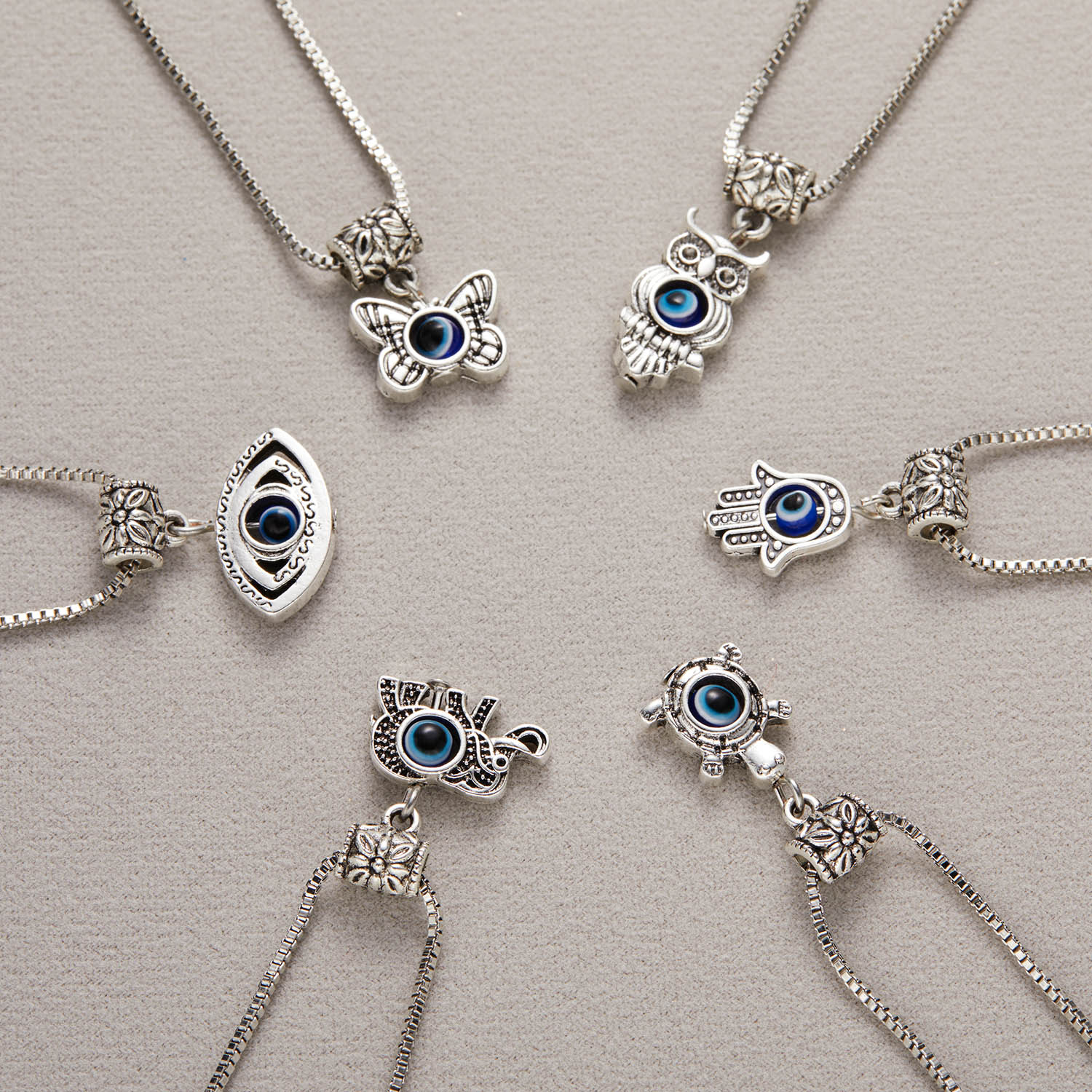 Türkische Bösen Augen Halsketten Für Frauen Vintage Schildkröte Eule Elefant Schmetterling Hamsa Hand Bule Auge Anhänger Halsketten Party