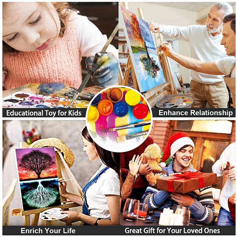 Paint By Numbers Kits,Canvas Oil Painting Set for Adults Beginner,DIY Paint By Number Kits on Canvas Oil Painting Kit