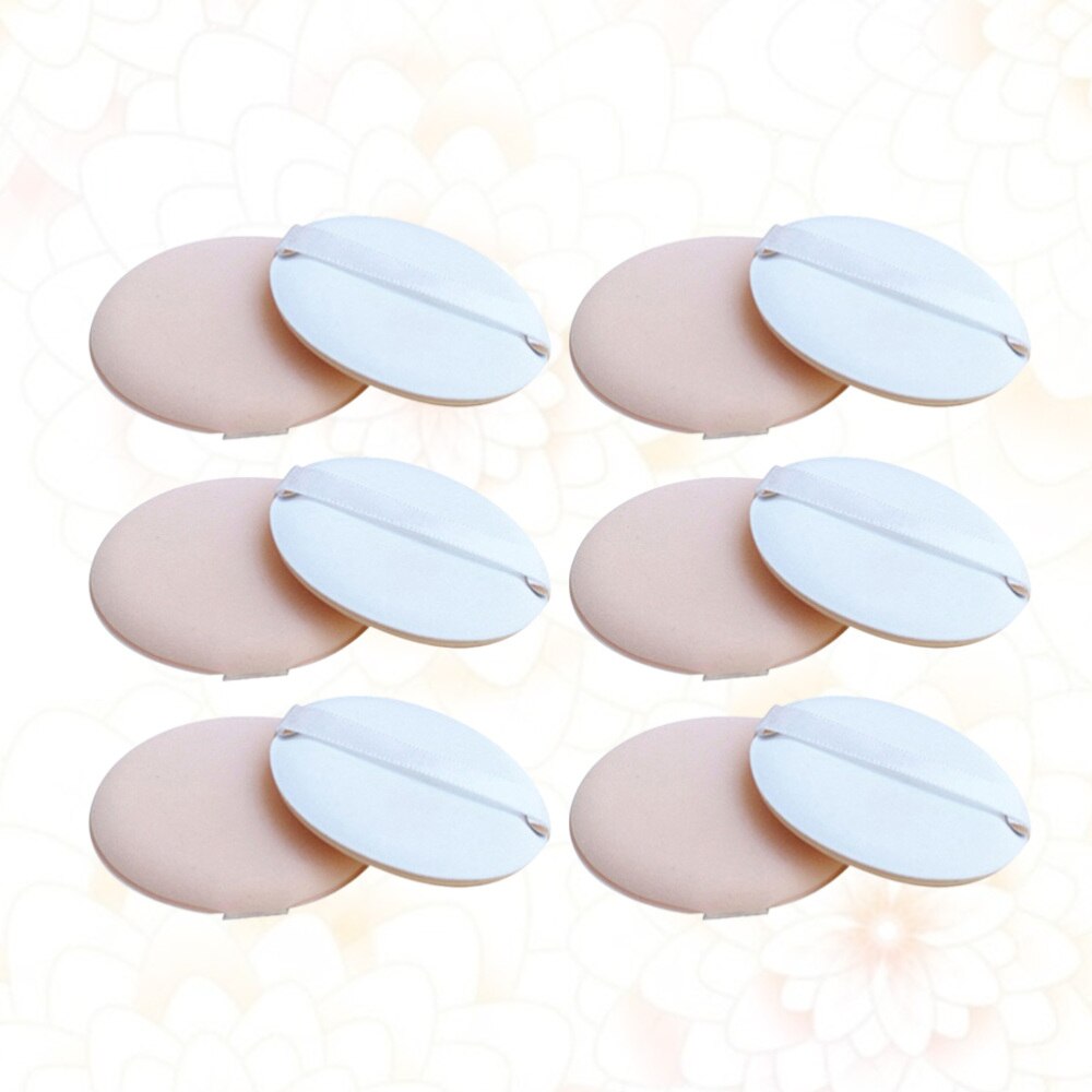 12 stuks ronde luchtkussen puff foundation spons lucht poeder puff cosmetische poeder make-up accessoire make-up puff (qg luchtkussen huid