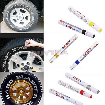 8 cores branco à prova dwaterproof água de borracha tinta permanente caneta marcador pneu carro piso ambiental pintura