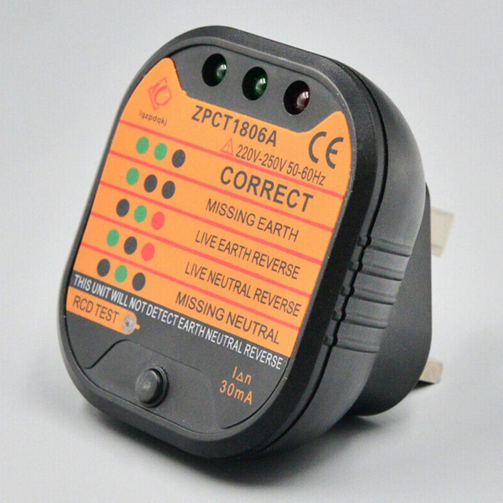 AST01 Electric Socket Tester EU Plug US UK AU RCD GFCI Test Outlet Ground Zero Line Plug Polarity Phase wire Wall check