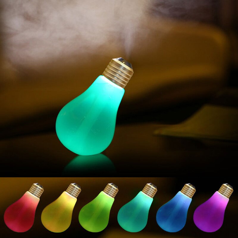 400ML Bulb Essential Oil Humidifier Ultrasonic Diffuser LED Night Light Air Freshener for Aromatherapy diffusers
