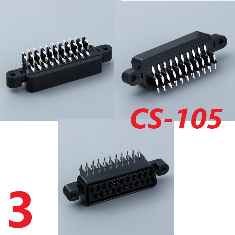 Scart 21pin broom head connector Socket set-top box STB with shield screw holes: 3